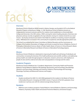 Overview Mission Academic Programs Students Residents