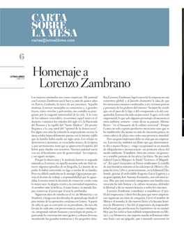 Homenaje a Lorenzo Zambrano