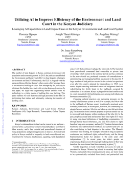 Utilizing AI to Improve Efficiency of the Environment and Land Court in The