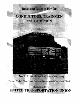 March 31, 1999 UTU NKP Conductors, Trainmen, and Yardmen Schedule Agreement.Pdf