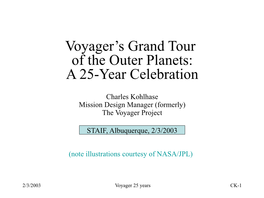 Voyager's Grand Tour of the Outer Planets