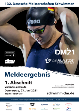 Meldeergebnis DM Schwimmen