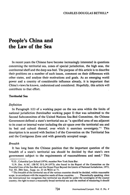 People's of China and the Law of The