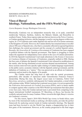 Ideology, Nationalism, and the FIFA World Cup