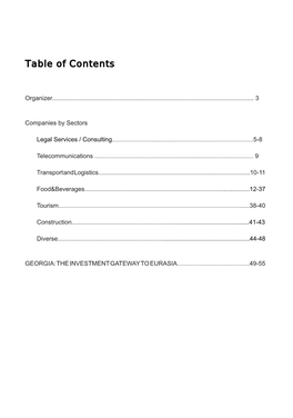 Table of Contents