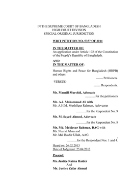 Writ Petition No. 5357 of 2011