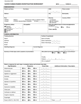 Human Rabies Investigation Worksheet Mr #: ______Cdrss #: ______