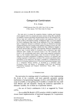 Categorical Combinators