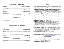 Sacrament Meeting Events Presiding