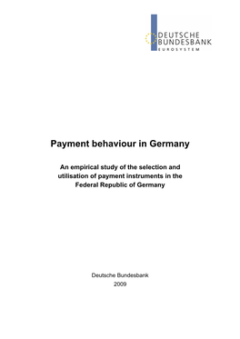 Payment Behaviour in Germany in 2009