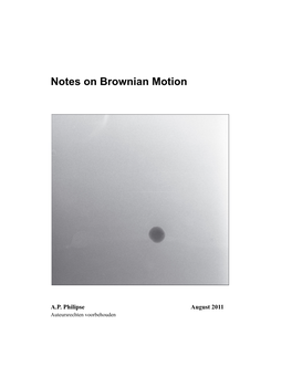 Notes on Brownian Motion