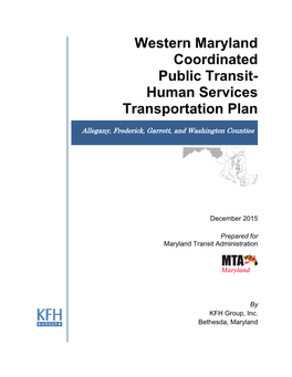 Western Maryland Coordinated Public Transit- Human Services Transportation Plan