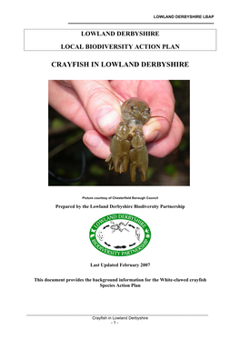 Crayfish Background Information for Species Action Plan 2007
