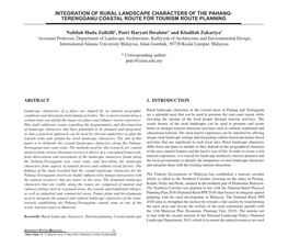 Integration of Rural Landscape Characters of the Pahang- Terengganu Coastal Route for Tourism Route Planning