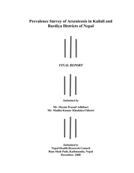 Prevalence Survey of Arsenicosis in Kailali and Bardiya Districts of Nepal