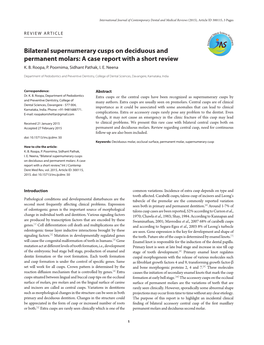 Bilateral Supernumerary Cusps on Deciduous and Permanent Molars: a Case Report with a Short Review