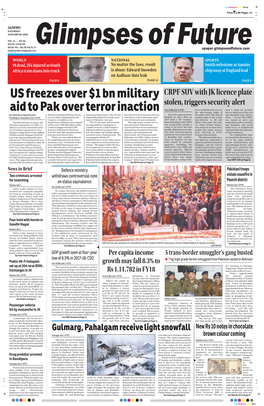 US Freezes Over $1 Bn Military Aid to Pak Over Terror Inaction