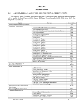 G ANNEX G Abbreviations