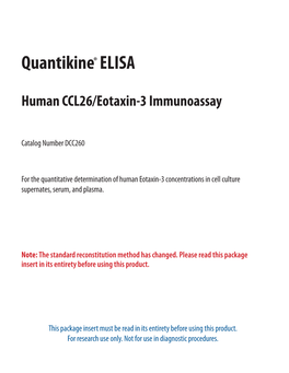 Human CCL26/Eotaxin-3 Immunoassay