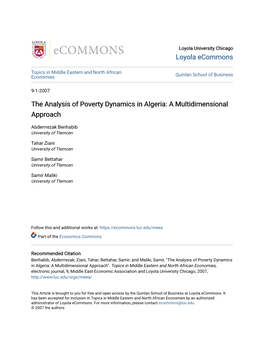 The Analysis of Poverty Dynamics in Algeria: a Multidimensional Approach