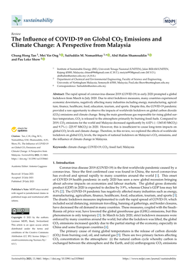 The Influence of COVID-19 on Global CO2 Emissions and Climate