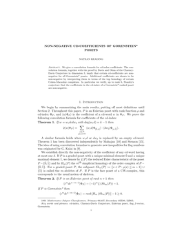 Non-Negative Cd-Coefficients of Gorenstein* Posets