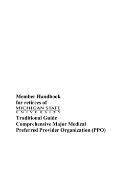 MSU Member Handbook for Retirees Of