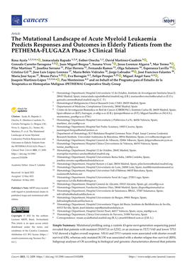 The Mutational Landscape of Acute Myeloid Leukaemia Predicts Responses and Outcomes in Elderly Patients from the PETHEMA-FLUGAZA Phase 3 Clinical Trial