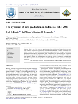 The Dynamics of Rice Production in Indonesia 1961Б