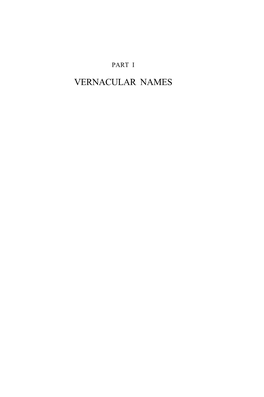 Vernacular Names Vernacular Names