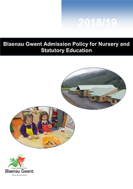 Blaenau Gwent Proposed Admission Policy 2015/16