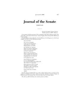 Journal of the Senate FIRST DAY