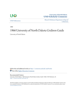 1966 University of North Dakota Gridiron Guide University of North Dakota