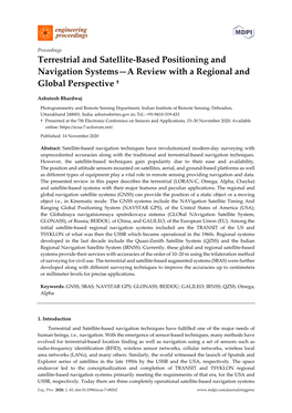 Terrestrial and Satellite-Based Positioning and Navigation Systems—A Review with a Regional and Global Perspective †