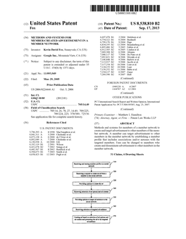 (12) United States Patent (10) Patent No.: US 8,538,810 B2 FOX (45) Date of Patent: Sep