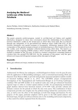 Analysing the Medieval Landscape of the German Palatinate