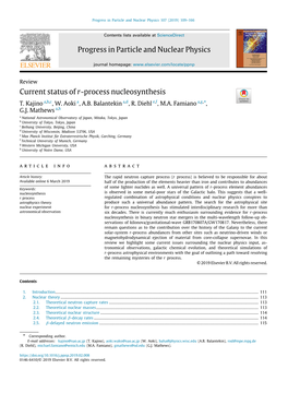 Current Status of R -Process Nucleosynthesis