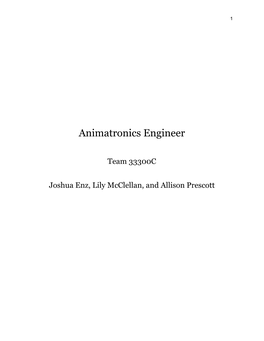 Animatronics Engineer STEM Career Readiness Essay (Pdf)