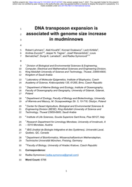 DNA Transposon Expansion Is Associated with Genome Size