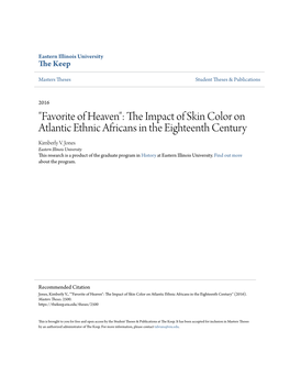 The Impact of Skin Color on Atlantic Ethnic Africans in the Eighteenth Century