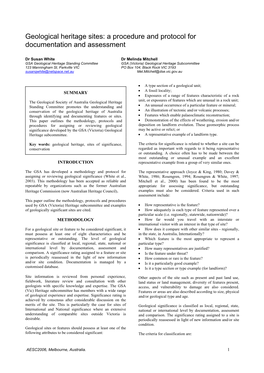 Geological Heritage Sites: a Procedure and Protocol for Documentation and Assessment