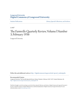 The Farmville Quarterly Review, Volume L Number 3, February 1936