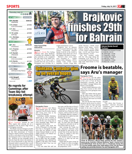 Brajkovic Finishes 29Th for Bahrain