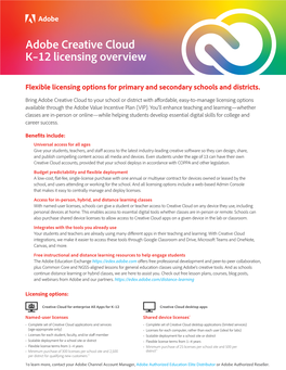 Adobe Creative Cloud K–12 Licensing Overview