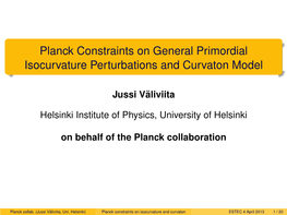 Planck Constraints on General Primordial Isocurvature Perturbations and Curvaton Model