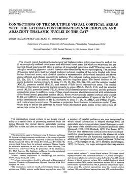 Connections of the Multiple Visual Cortical Areas with the Lateral Posterior-Pulvinar Complex and Adjacent Thalamic Nuclei in the Cat’