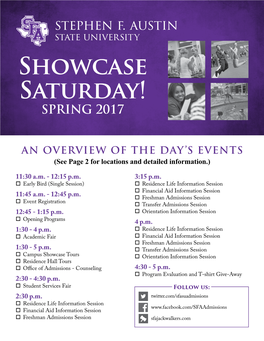 Showcase Saturday! SPRING 2017