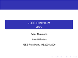 J2EE-Praktikum JDBC