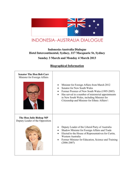 Indonesia-Australia Dialogue Hotel Intercontinental, Sydney, 117 Macquarie St, Sydney