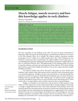 Muscle Fatigue, Muscle Recovery and How This Knowledge Applies to Rock